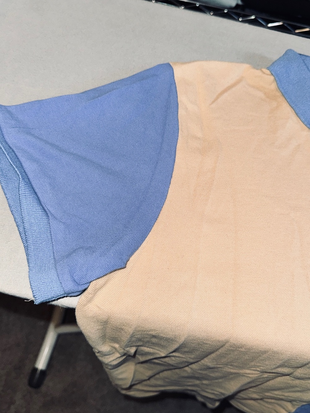 Two-Tone Polo Shirt in Peach & Periwinkle - Picture 2 of 6